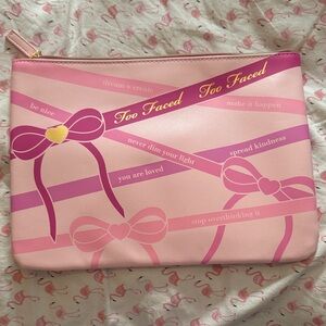 Too Faced Pink and Purple Cosmetic Bag